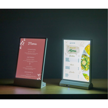 Stojak na menu podświetlany LED A5