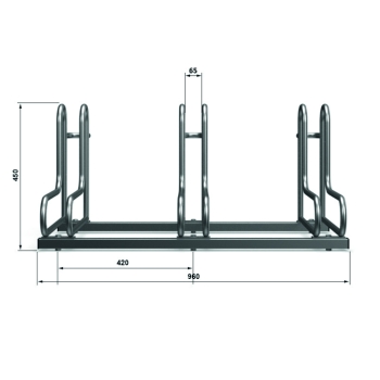 Stojak na rowery ELKA - 3 miejsca  rowerowe