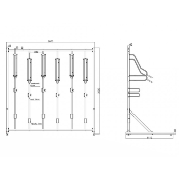 Wieszak na 6 rowerów KONSTRUKCJA